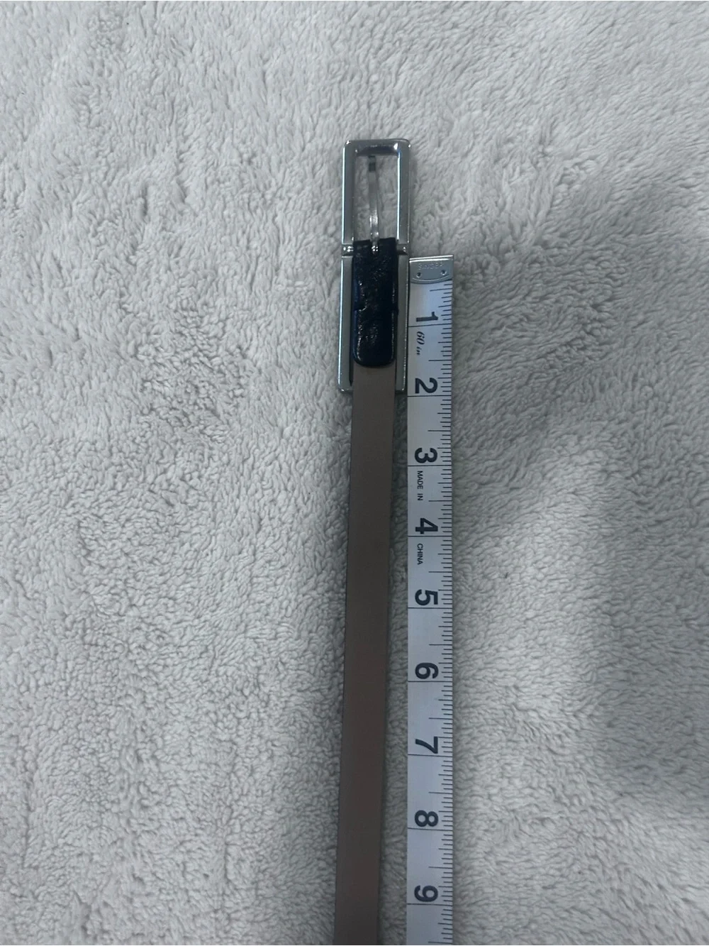 Minimalist Black Skinny Belt Silver Rectangle Buckle | New Without Tags